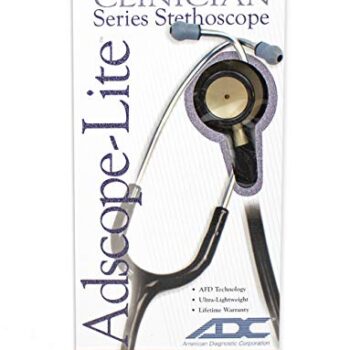 Fonendoscopio ADC Adscope Lite 619 -estetoscopio de clínica ultraligero con tecnología AFD ajustable (diafragma de frecuencia ajustable), acabado de color champán con tubo negro Colombia