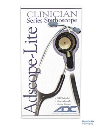 Fonendoscopio ADC Adscope Lite 619 -estetoscopio de clínica ultraligero con tecnología AFD ajustable (diafragma de frecuencia ajustable), acabado de color champán con tubo negro Colombia