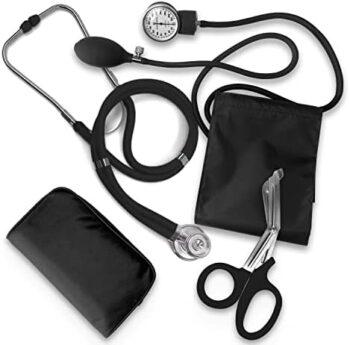 Fonendoscopio ASA TECHMED Nurse EMT Starter Pack Estetoscopio, monitor de presión arterial y trauma 7.5 pulgadas, cizalla EMT, (negro) estándar Colombia