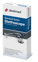 Fonendoscopio Dealmed Estetoscopio de examen general – económico de doble cabeza con pieza torácica ligera, tubo flexible de 32 pulgadas y orejeras cómodas (azul claro) Colombia