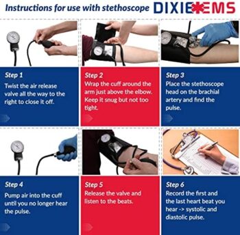 Fonendoscopio Juego de presión arterial Dixie EMS y juego de - estetoscopio de doble cabezal, No Model, Adulto, Negro, 1, 1 Colombia