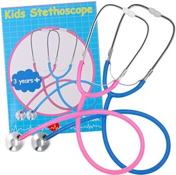 FonendoscopioZcaukya - Estetoscopio para niños, paquete de 2 estetoscopios de enfermería de trabajo real para niños, juego de rol, juego de médico, azul y rosa Colombia