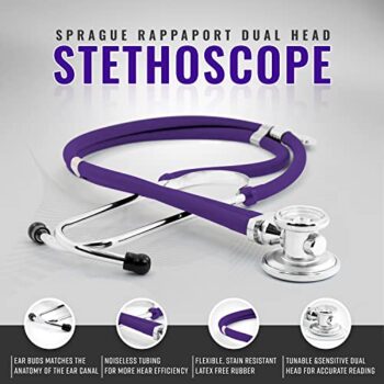 Fonendoscopios ASA TECHMED Juego manual de estetoscopio y esfigmomanómetro de doble cabeza con estuche, morado Colombia