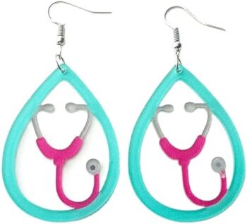 Fonendoscopios Aretes colgantes para estetoscopio para el día de la enfermera, con forma de lágrima, corazón médico, regalos de agradecimiento para la semana, regalos creativos Colombia