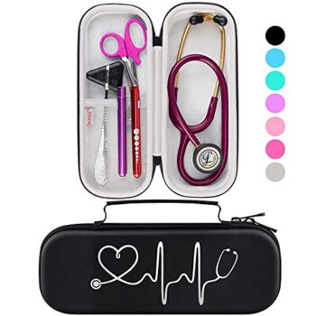 Fonendoscopios BOVKE - Estuche para estetoscopio 3M Littmann Classic III, Lightweight II S.E o MDF Acoustica Deluxe, tijeras de trauma EMT y minilinternas LED Colombia