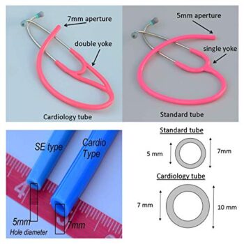 Fonendoscopios CardioTubes - Tubo de repuesto compatible con estetoscopios estándar Littmann(r) Classic II SE (r) - Tubo rosa de 0.197 in Colombia