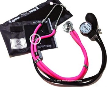 Fonendoscopios Elite Medical Instruments EBE-340-Pink estetoscopio Sprague Rappaport con juego de esfigmomanómetro para presión sanguínea, aneroide Colombia