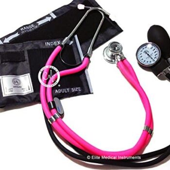 Fonendoscopios Elite Medical Instruments EBE-340-Pink estetoscopio Sprague Rappaport con juego de esfigmomanómetro para presión sanguínea, aneroide Colombia