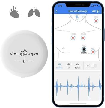 Fonendoscopios Estetoscopio Bluetooth inteligente - Escucha y graba ritmos cardíacos y sonidos pulmonares (2.ª generación) Colombia