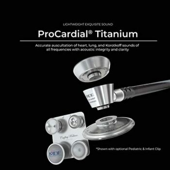 Fonendoscopios Estetoscopio de cardiología ProCardial de MDF, acero inoxidable, adulto, doble cabeza, tubo de oro rosablanco + MDF LUMiNiX Medical Professional Penlight Colombia