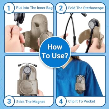 Fonendoscopios Funda magnética para estetoscopio 3M Littmann, MDF y más. Soporte para estetoscopio con clip de cadera ideal para RN, MD, EMT (gris) Colombia