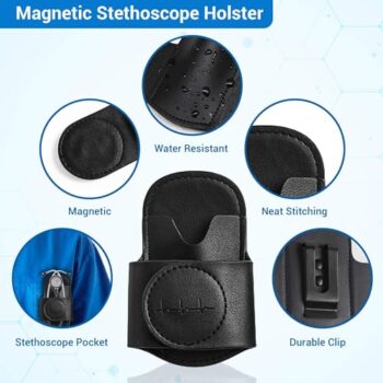 Fonendoscopios Funda magnética para estetoscopio 3M Littmann, MDF y más. Soporte para estetoscopio con clip de cadera ideal para RN, MD, EMT (negro) Colombia