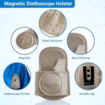 Fonendoscopios Funda magnética para estetoscopio 3M Littmann, MDF y más. Soporte para estetoscopio con clip de cadera ideal para RN, MD, EMT y estudiantes (gris) Colombia