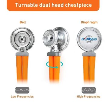 Fonendoscopios HONSUN Sprague Rappaport, Estetoscopio de doble cabeza, estetoscopio de cardiología clásico (naranja) Colombia
