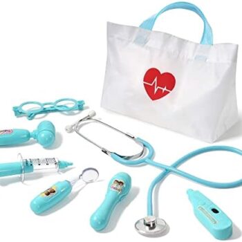 Fonendoscopios Kit médico para niños, 8 piezas con bolsa de almacenamiento médico y estetoscopio real, juguetes de doctor para niños pequeños y niñas de 3, 4, 5, 6 Colombia