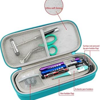 Fonendoscopios PButterFox Estuche estetoscopio con divisor y ranura para identificación para Littmann Classic III, diagnóstico cardiología IV, MDF, estetoscopios, bolsillo (verde azulado) Colombia