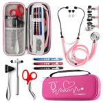 Fonendoscopios Primacare KB-9397-PK Estuche para estetoscopio, suministros incluidos, rosa con múltiples compartimentos, bolsa portátil y ligera para botiquín Colombia