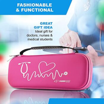 Fonendoscopios Primacare KB-9397-PK Estuche para estetoscopio, suministros incluidos, rosa con múltiples compartimentos, bolsa portátil y ligera para botiquín Colombia