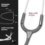 Fonendoscopios SCIAN Estetoscopio de doble cabeza, kit clásico de estetoscopio de acero inoxidable, suministros médicos con accesorios gratis y funda de transporte, tubo negro Colombia